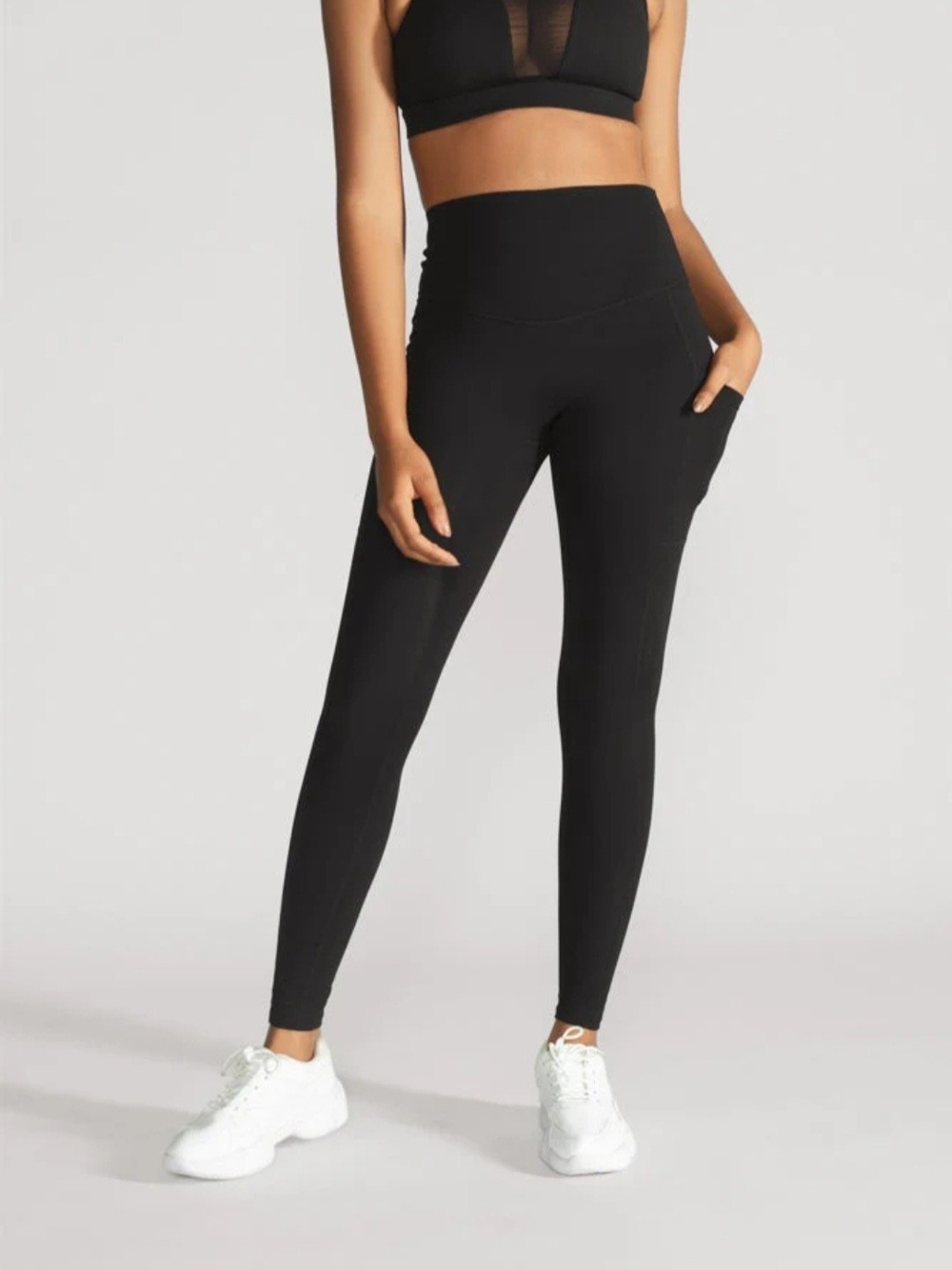 High-Rise Black Pocket Leggings